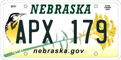 NE license plate APX179