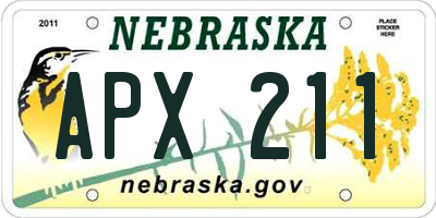 NE license plate APX211