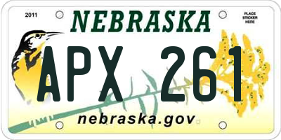 NE license plate APX261