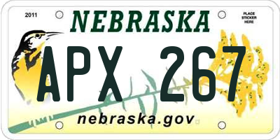 NE license plate APX267
