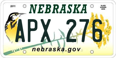 NE license plate APX276