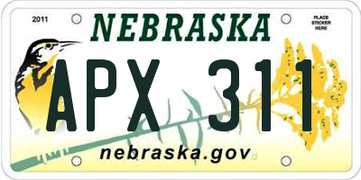 NE license plate APX311