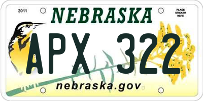 NE license plate APX322
