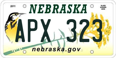 NE license plate APX323