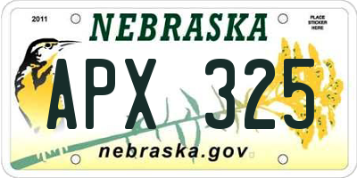 NE license plate APX325