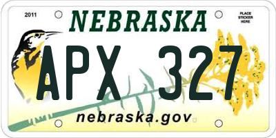 NE license plate APX327