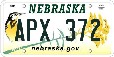 NE license plate APX372