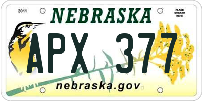 NE license plate APX377