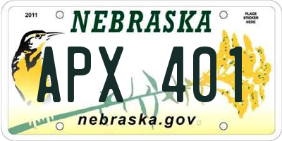 NE license plate APX401