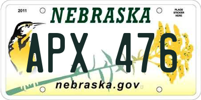NE license plate APX476