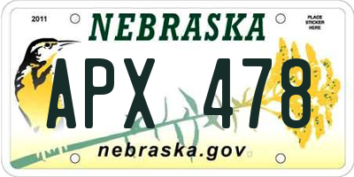 NE license plate APX478