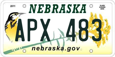 NE license plate APX483