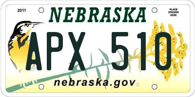 NE license plate APX510