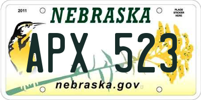 NE license plate APX523