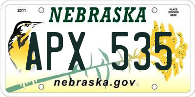 NE license plate APX535