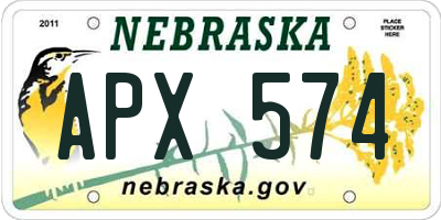NE license plate APX574