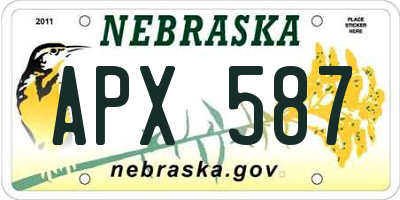 NE license plate APX587