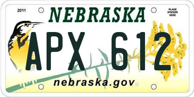 NE license plate APX612