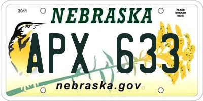 NE license plate APX633