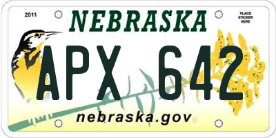NE license plate APX642
