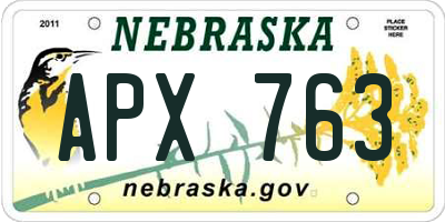 NE license plate APX763