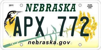 NE license plate APX772