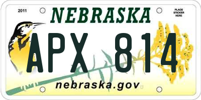 NE license plate APX814