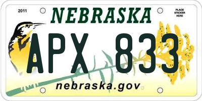 NE license plate APX833