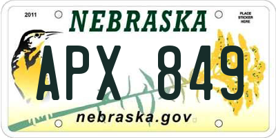NE license plate APX849