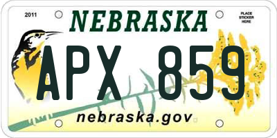 NE license plate APX859