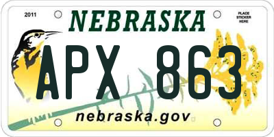 NE license plate APX863