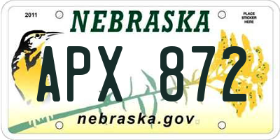 NE license plate APX872