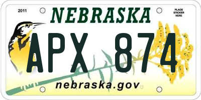 NE license plate APX874