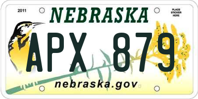 NE license plate APX879