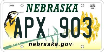 NE license plate APX903