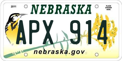 NE license plate APX914