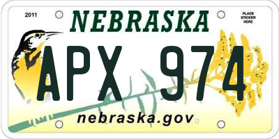 NE license plate APX974