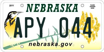 NE license plate APY044