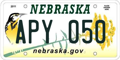 NE license plate APY050