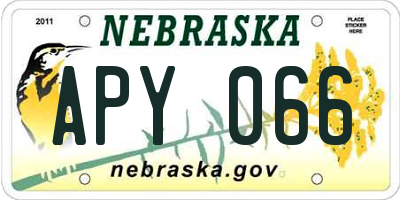NE license plate APY066
