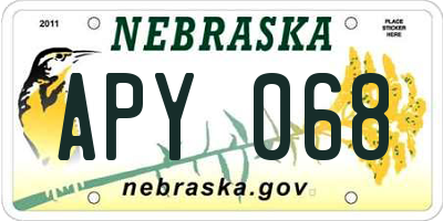 NE license plate APY068