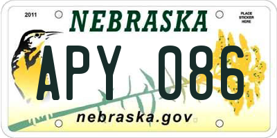 NE license plate APY086