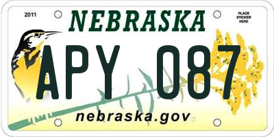 NE license plate APY087