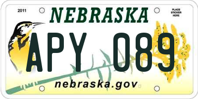 NE license plate APY089