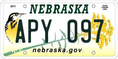 NE license plate APY097