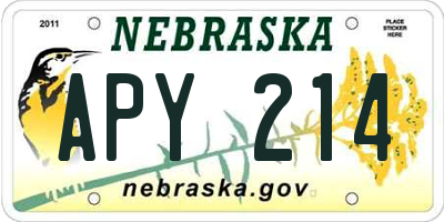 NE license plate APY214