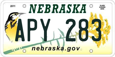 NE license plate APY283