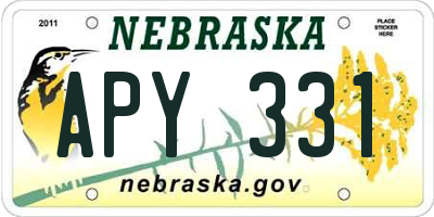 NE license plate APY331