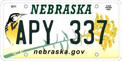NE license plate APY337