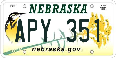NE license plate APY351